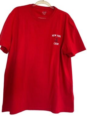 J. Crew Red New York Crew Pocket Logo Tee